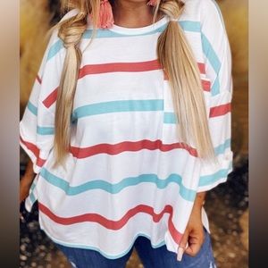 *SOLD* Fantastic Fawn Striped Top